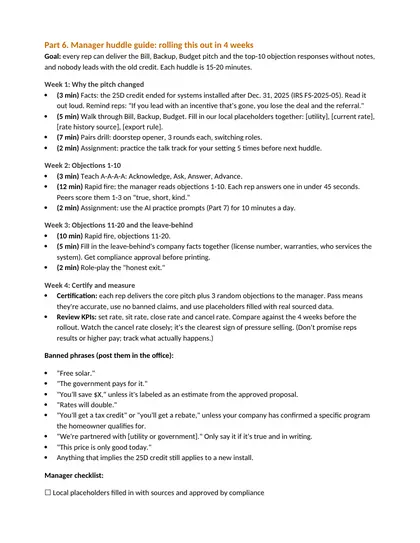 Part 6: the 4-week manager huddle guide